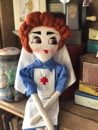 Image 2 of 1940s style WW2 VAD Nurse Rag Doll