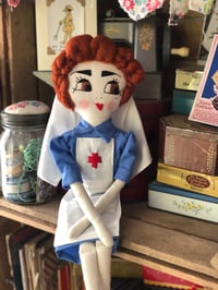 Image 1 of 1940s style WW2 VAD Nurse Rag Doll