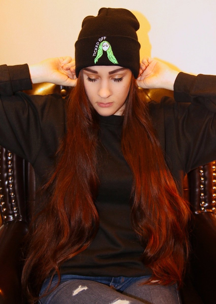 ‘TICKED OFF’ Beanie - Fully Embroidered 