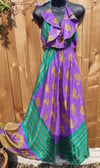 Bianca Frill Dress Purple Green 