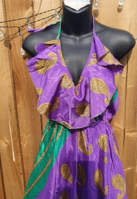 Image 4 of Bianca Frill Dress Purple Green 