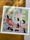 Black Cat Kitty Party Limited Edition Print