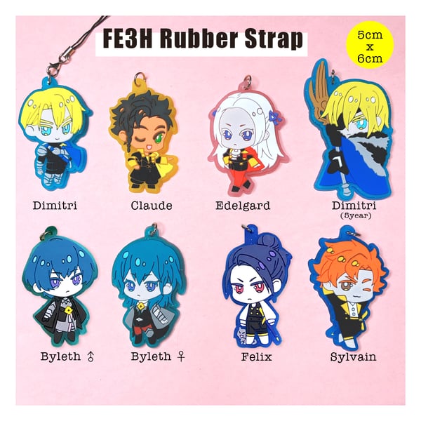 Image of FE3H Fire Emblem Three Houses Rubber Strap keychain charm