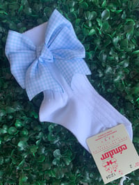 Socks - Gingham bows 