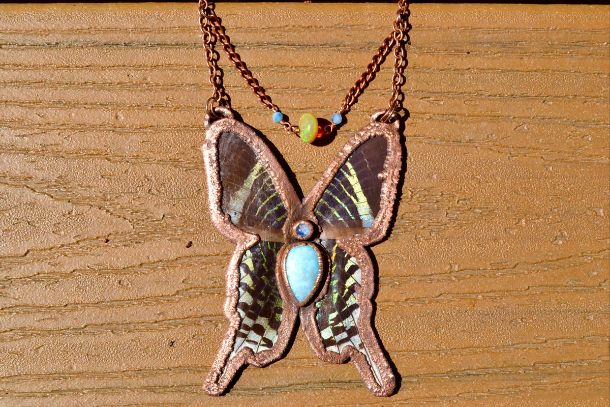 Urania Leilus Moth Necklace