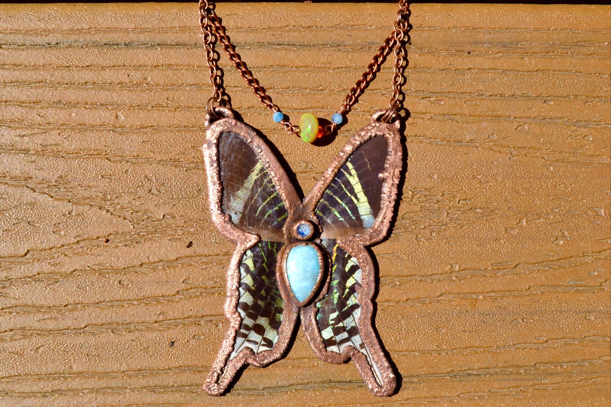 Urania Leilus Moth Necklace