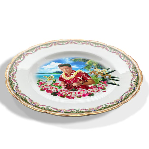Image of Blue Hawaii - Vintage Porcelain Plate - #0709