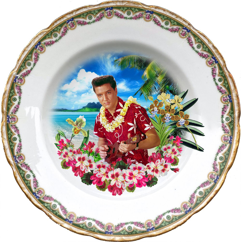 Image of Blue Hawaii - Vintage Porcelain Plate - #0709