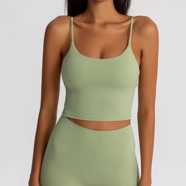 Image of AIMEE CROP TOP OLIVE GREEN 