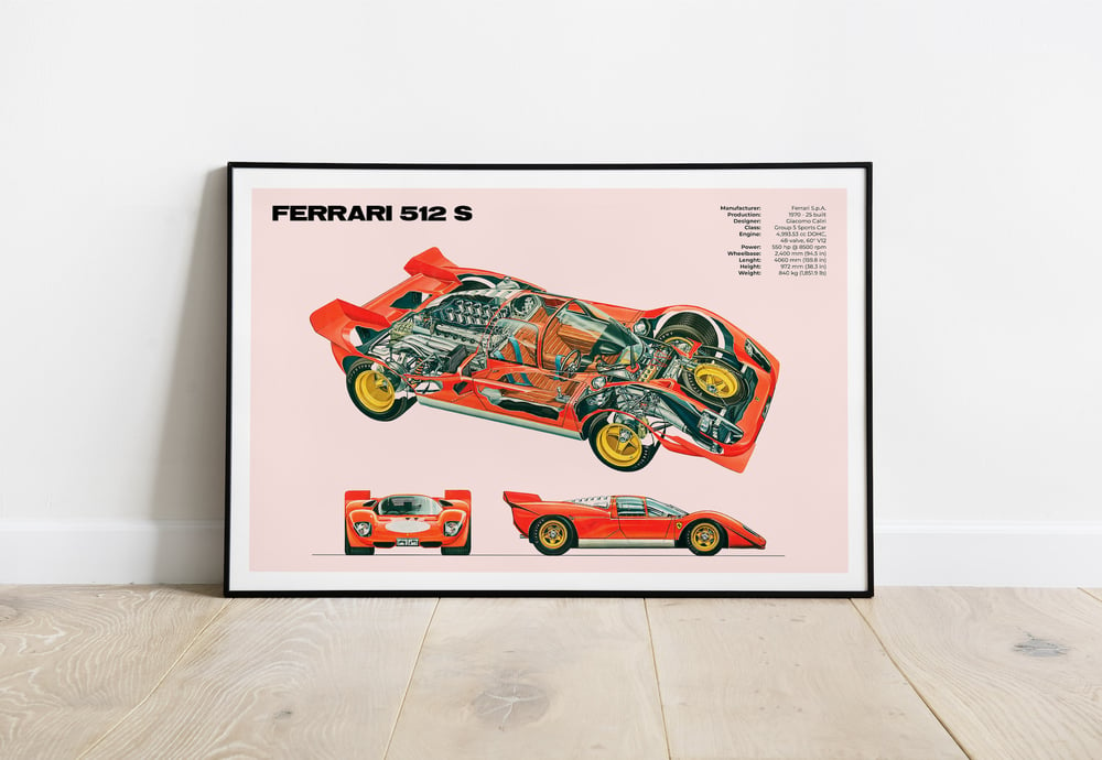 Ferrari 512 S - Classic Racing Sport Car Chassis Poster