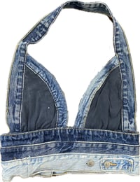 Image 4 of BELTED DENIM BRA TOP