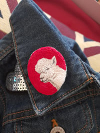 Image 1 of Alpaca Hand Embroidered Brooch