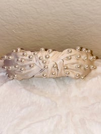 Image 2 of Faux Pearl Velvet Headband 