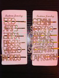 Image 1 of Gold Zodiac Sign Rhinestone Hair Pin