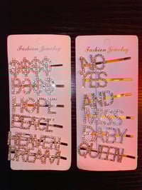 Image 3 of Silver Wording Rhinestone Hair Pin