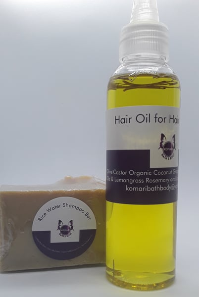 Image of Rice Water Shampoo Bar & Hair Oil Combo