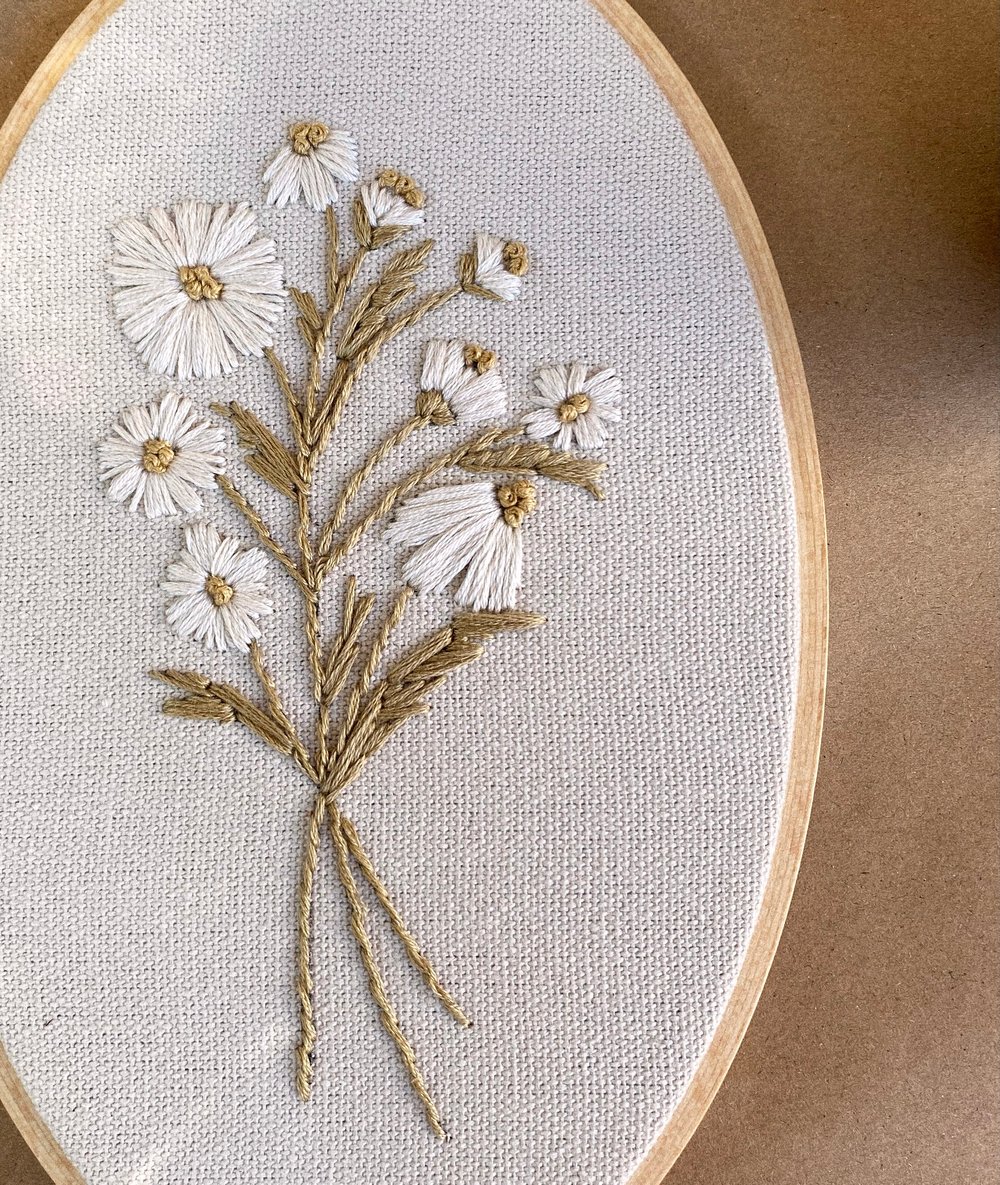 Image of Wild Daisy Hand Embroidered Hoop