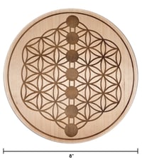 NEW 8" CHERRY WOOD CHAKRA CRYSTAL GRID CHARGING BOARD