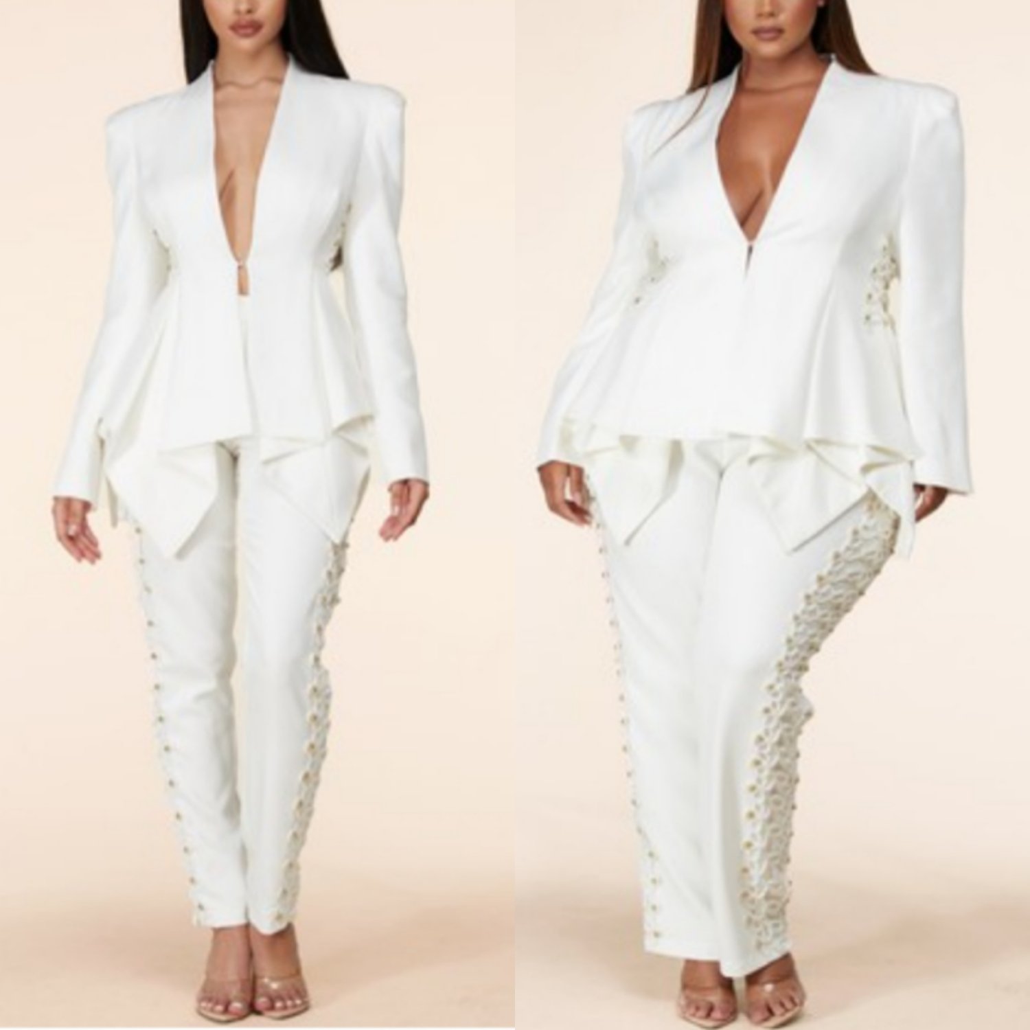 Image of The White Valencia Suit-**Reg & Plus/Curvy**