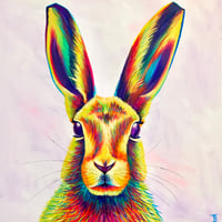 Rainbow Hare print