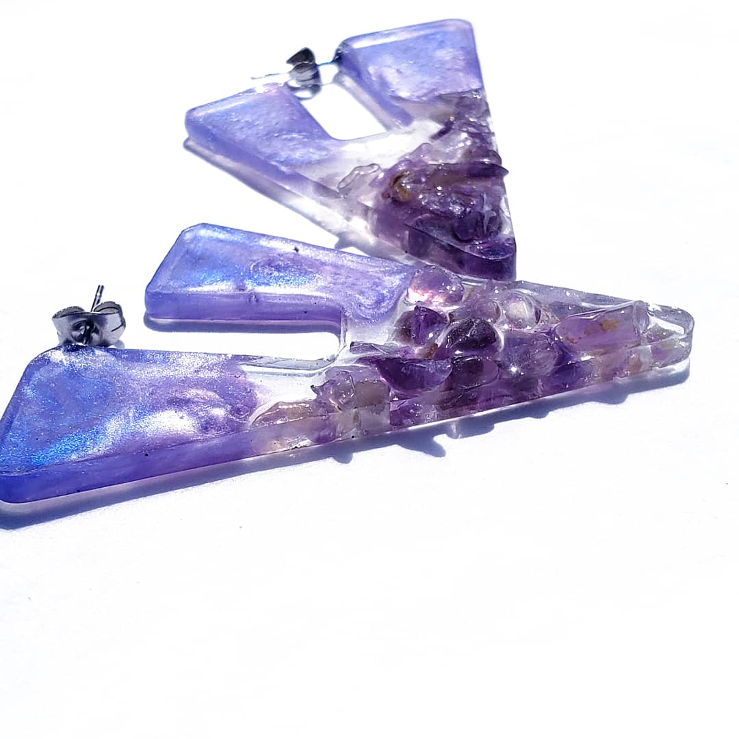 Image of Gemstone Crystal Earrings