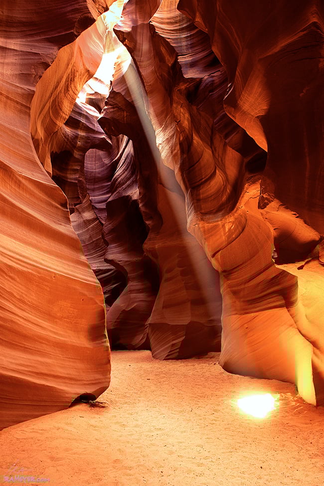 Light Beam in the Wind Caves