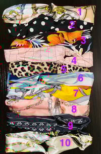 Image 5 of Top Knot Patterned Satin Headband 
