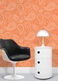 Image 1 of Paisley Crescent Wallpaper - Tangerine Dream