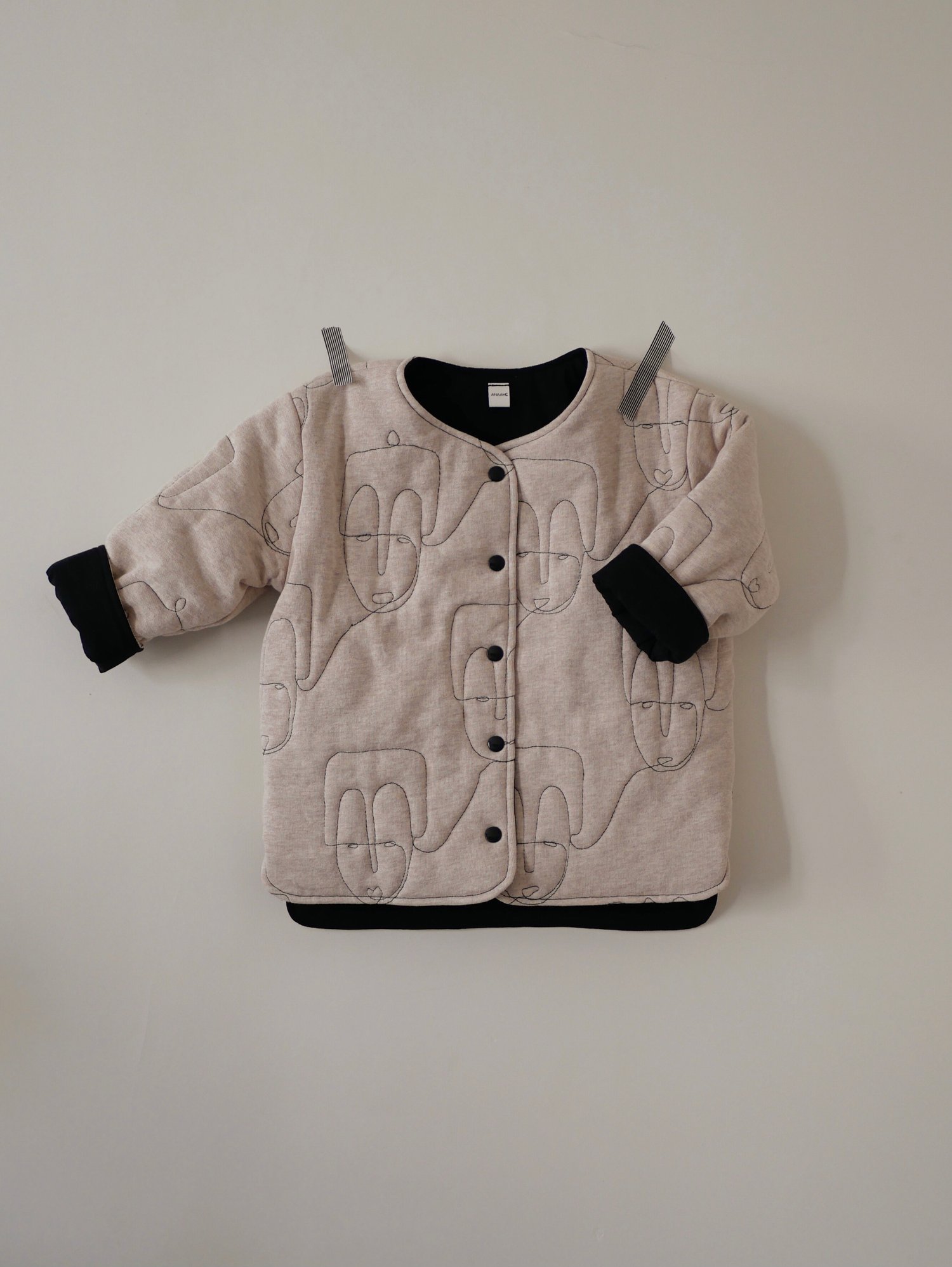 Image of Veste matelassée - Beige chiné / Quilted jacket