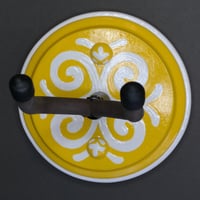 Image 3 of  Yellow and White Deco  Instrument Display Hanger for your Ukulele, Violin, Fiddle or Guitar