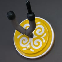 Image 1 of  Yellow and White Deco  Instrument Display Hanger for your Ukulele, Violin, Fiddle or Guitar