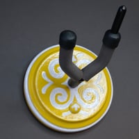 Image 4 of  Yellow and White Deco  Instrument Display Hanger for your Ukulele, Violin, Fiddle or Guitar