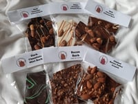 Image 1 of  White, dark or milk almond Bark and dark choc mint bark