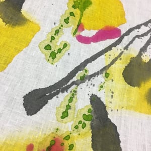 Image of Zen Top - Happy Times - Hand Painted European Handkerchief Linen