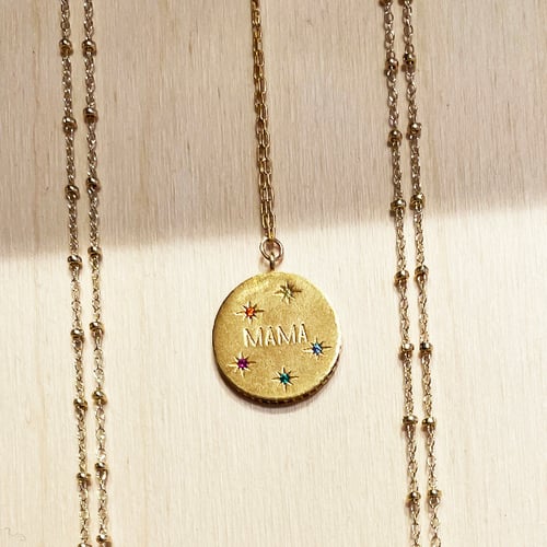 Image of GOLD MAMA COIN PENDANT NECKLACE