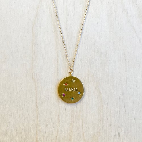 Image of GOLD MAMA COIN PENDANT NECKLACE