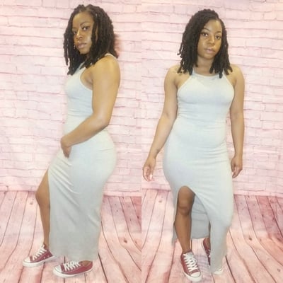 Image of Tyra Midi Dress (Gray)