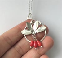 Image 1 of fan flower specimen pendant with coral frill