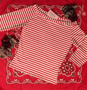 Red and White Striped Boatneck Top