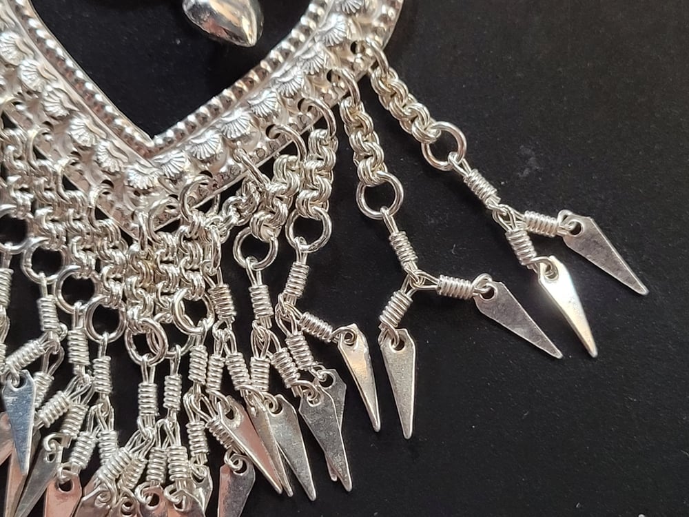 PH039 Embossed Heart Chandelier Earrings