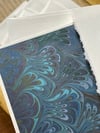 Marbled Notecards Spring Bouquet on Imperial Blue