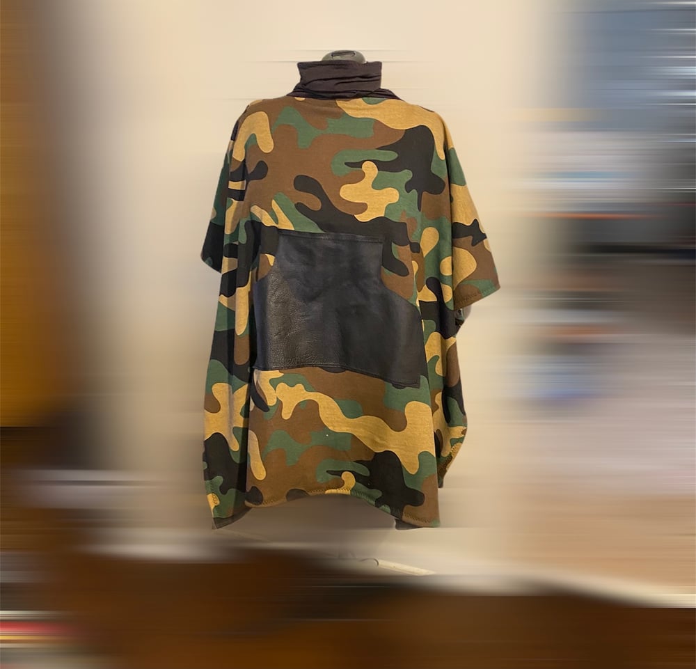 Image of Camo fleece poncho