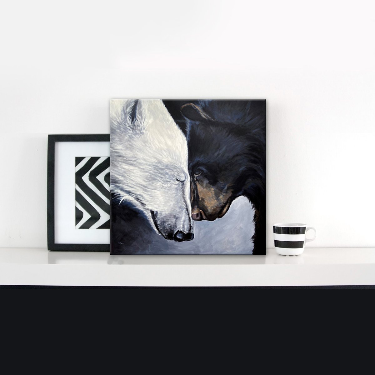 Image of 2 BEARS small print canvas