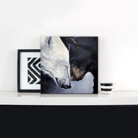 2 BEARS small print canvas