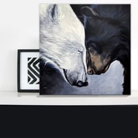 2 BEARS large print canvas