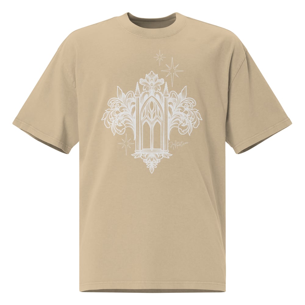 Image of Front Gothic Print - Oversized faded t-shirt