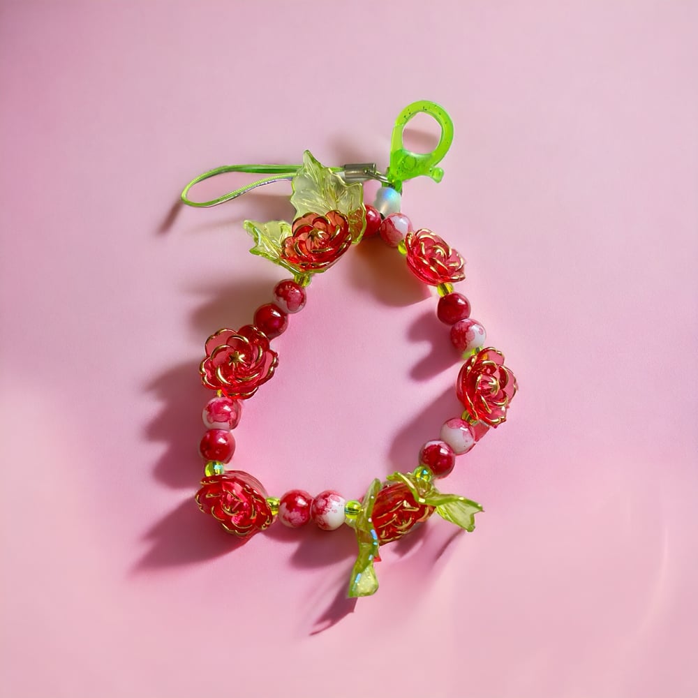 Image of Ethereal rose keychain/ phone strap