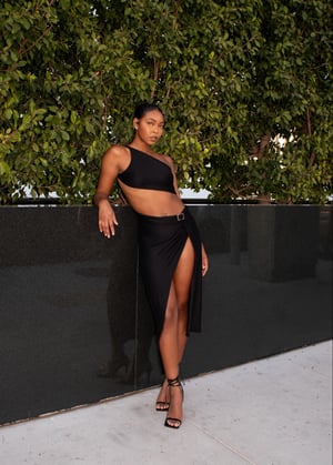 Image of Sarita Wrap Dress in Ebony [PREORDER]