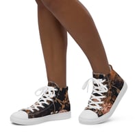 Image 5 of Dark Rose Gold Butterfly Design Goth Inspired Women’s High Top Canvas Shoes