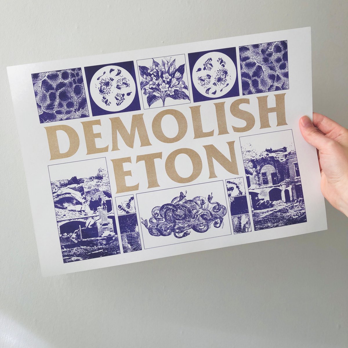 Image of DEMOLISH ETON A3 riso print